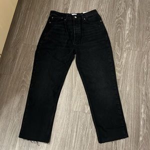 Zara high rise ankle length straight leg jean